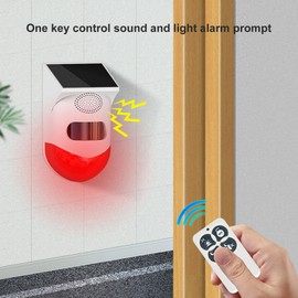 Asixxsix Alarma Solar con Sensor de Movimiento, Alarma de Seguridad con Luz y Sonido, Control Remoto App Alarma Inteligente para Exteriores IP67 Impermeable para Casa, Villa, Granja, Patio,