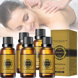 5 Bottle Abdominal Drainage Ginger Oil,Belly Drainage Belly Off Massage Oil Massage Liquid