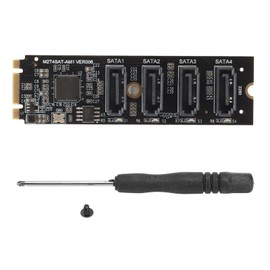 M.2 NVME to SATA Adapter Card Drive Free Plug and Play M2 KEYM NVME PCIE to 4 Port SATA3.0 Expansion Card
