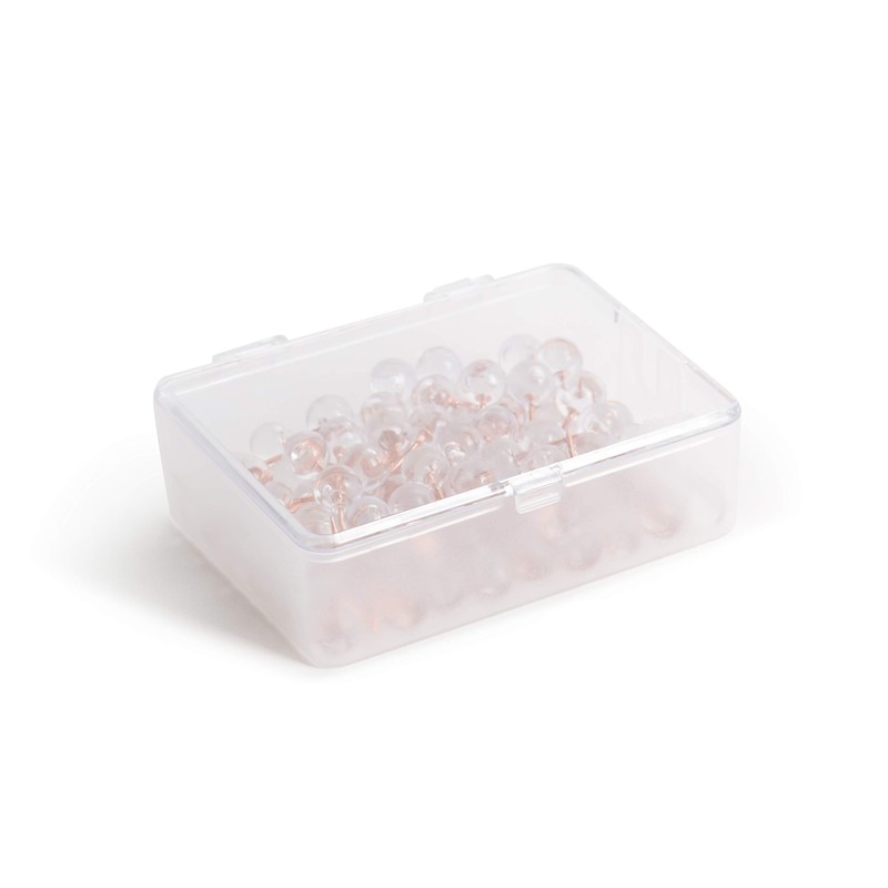 U Brands Sphere Push Pins, Clear Head with Rose Gold