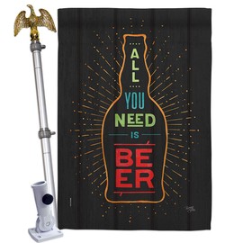 Breeze Decor You Need Beer House Flag Eagle Set Beverages Happy Hour Game Pong Party Ale Lager Craft Decoration Banner Small Garden Yard Gift Double-Sided, Made in USA