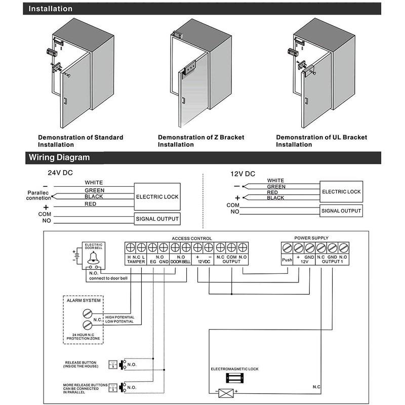 Electric Magnetic Lock 60KG 130LBS Holding Force Electromagnet Lock 12V