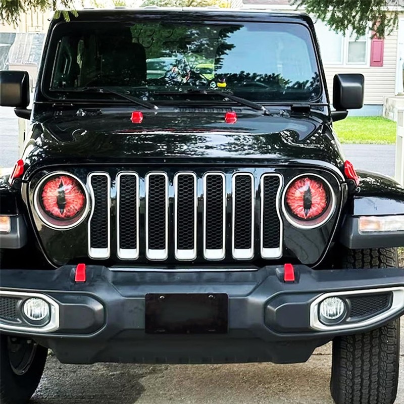 Beast Eyes Headlight Decals, Eye Decals for Jeep Headlights, Round
