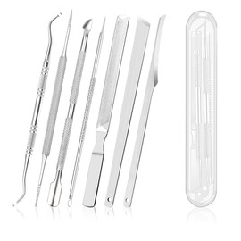 Kit de Herramientas para Uñas Encarnadas, 7PCS Set de Manicura de Acero Inoxidable, Tratamiento de Manicura para Uñas Limpieza Reparación Herramientas