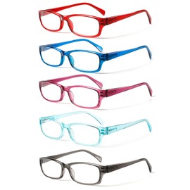 NORPERWIS Reading Glasses 5 Pairs Stylish Color Readers Fashion Glasses for Reading Men & Women (5 Pairs Mix Color, 1.75)