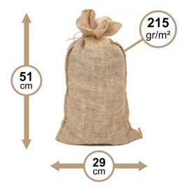 La Cordeline - Set of 4 jute bags, 29 x 51 cm, 215 g/m², 5 kg approx. ACJN110S-L4