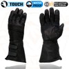 Milwaukee Leather MG7550 Men's Black Cowhide Leather Gauntlet Motorcycle Hand