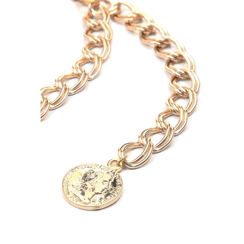 collezione alessandro Kora Simple Chain Link Belt with Coin End,