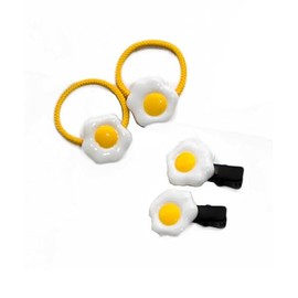 Egg Hair Clips Pin Girls Poached Egg Hairpins Fried Egg Hairclips Hair Tie BBG13 (Set-C)