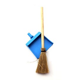 Melody Jane Dollhouse Dustpan & Brush Broom Brush, Miniature Kitchen Cleaning Accessories