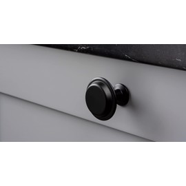 Gedotec Designer Furniture Knobs Black Matt Cabinet Knobs Vintage | 1 Piece - Antique | Country | Furniture Handles Used Look Matt | Design Knob Diameter 40 mm | Furniture Knob Round Including M4 x 25
