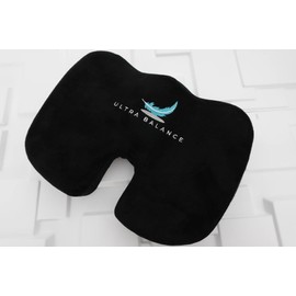 Memory Foam Seat Cushion for Office Chair, Car, Airplane & Bleachers Tailbone, Sciatica - Ideal for Long Sitting & Travel Comfort (1, Black)