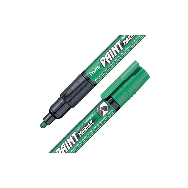 Marcador Permanente Uso Industrial Pentel Verde Oscuro/12 Piezas-MMP20-D