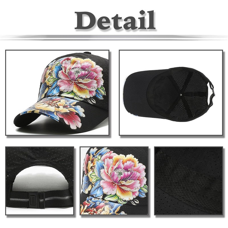 White Fang CA787 Floral Mesh Cap, Hat, Outdoors, Fishing, Golf,