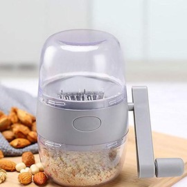 TEQIN Nut Chopper Grinder, Manual Nut Grinder Multifunctional Dried Fruit Crusher Peanut Masher Nut Chopper Peanut Grinding Device for All Nuts Walnut Pecan Gray