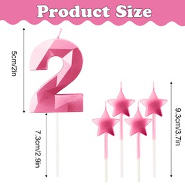 Black 14th Birthday Candles and Star Birthday Candles,2.76 inch Birthday Cakes Topper 3D Design Diamond Shaped Candles Decorations Girls 41st Birthday Wedding Anniversary Celebration