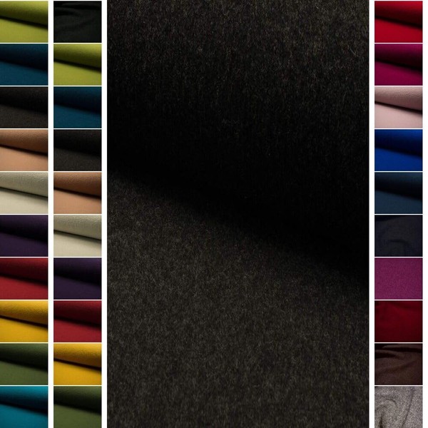 Stoffbook Charcoal High Quality Loden Walkloden Fabric 620g 100% New