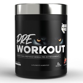 Polvo pre entreno Dark Wolf 300 g - 30 Porciones, 100% Natural, Sin OGM, Sin Gluten, Sabor Frutos rojos