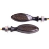 MotorToGo Black LED Motorcycle Turn Signal Blinks mini Torpedo Oval