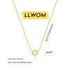 LLWOM Star of David Necklace, Dainty 14K Gold Plated Cubic