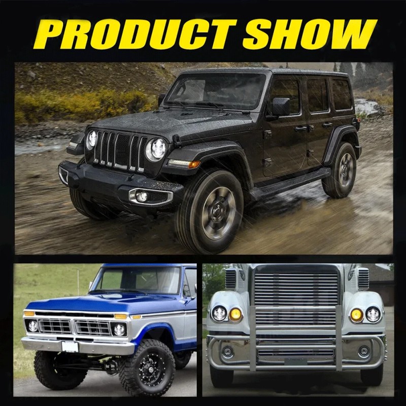 Unbranded Chrome 7" LED Headlight + Passing Lights For Harley