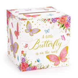 Butterfly Card Box Favors Post Box Cardboard Receiving Money Box Holder for Reception, Butterfly Birthday Party, Baby Showers, Anniversary, Baby Birthday Party Table Centerpiece Decorations