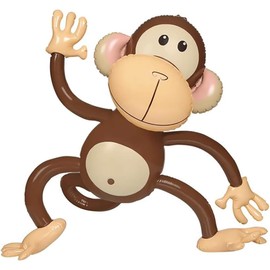 Vaulted Skulls & Co Inflatable Monkey Prop | Blow Up Monkey | Inflatable Decoration | Brown/Tan | 27 Inch