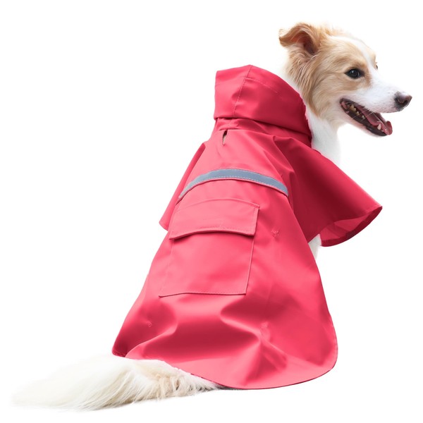 NACOCO Large Dog Raincoat Adjustable Pet Water Proof Clothes Lightweight