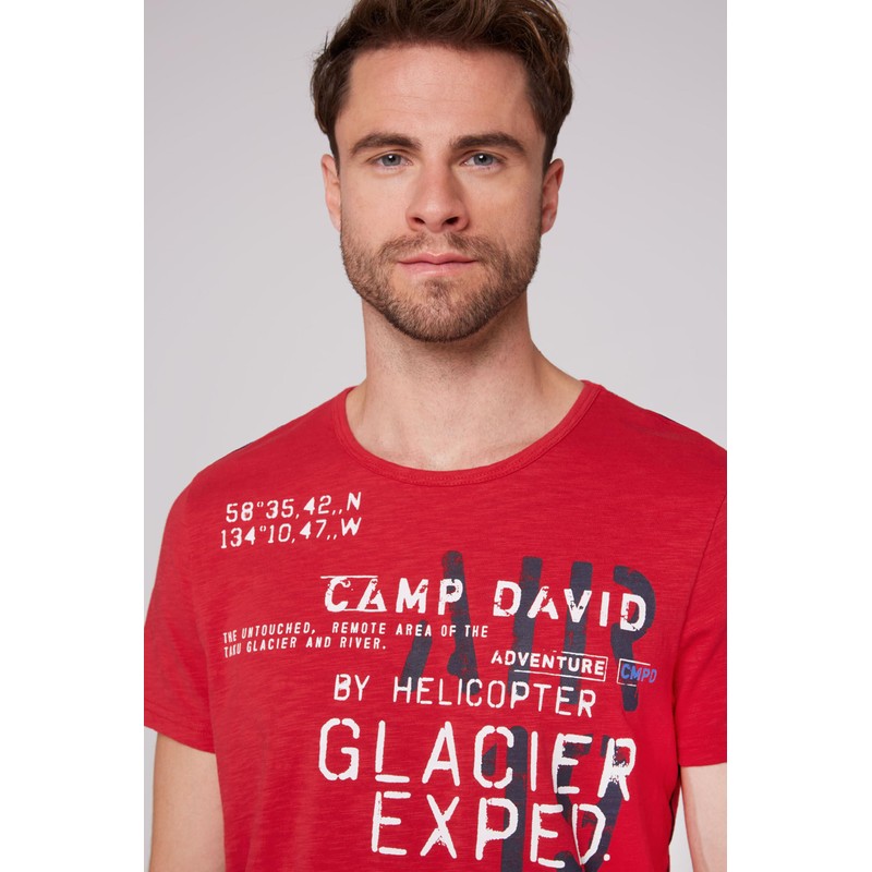 Camp David Men's T-shirt with print in used look, Flight