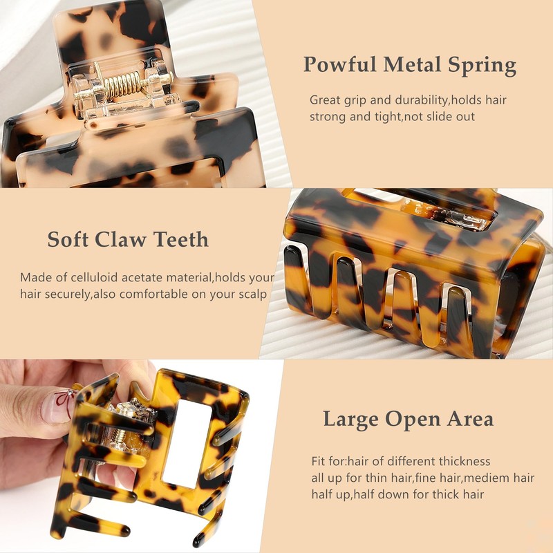 Pack of 2 Women's Small Medium Hair Clips for Thin