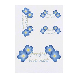 4 x 'Forget Me Not' Temporary Tattoos - Water Resistant, Skin-Safe, Non-Toxic Transfers, Mixed Sizes (TO00067632)