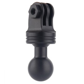 Rigdance Aluminum 20mm Ball to Action Camera Mount for Gopro Adapter, Compatible with Bulletpoint Dash Mount Arm, Corrugated Anti-Slip Ball