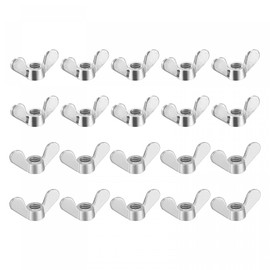 uxcell M5 M6 - Tuercas de mariposa bañadas en zinc, tono plateado, 40 unidades