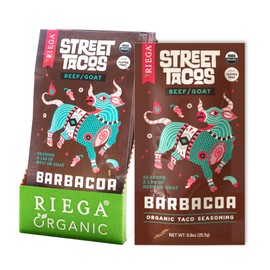 Riega Organic Barbacoa Street Taco Seasoning – Mexican Spice Blend for Beef, Rice Bowls, Soups & Slow Cooker Meals – 0.9 oz (Pack of 8)