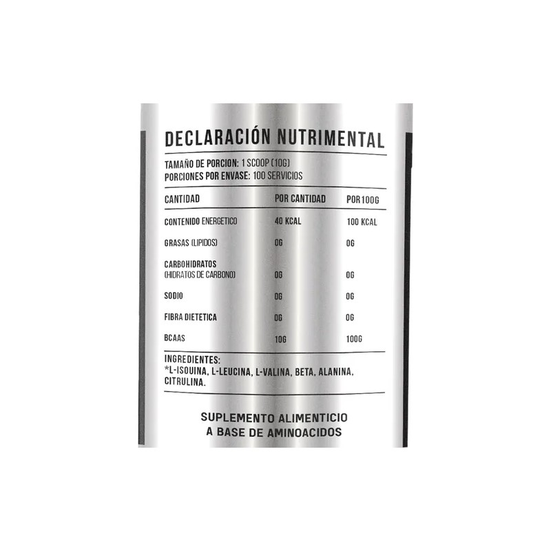 Aminoácidos Bcaas Black 1 Kg Sabores 100 Servicios