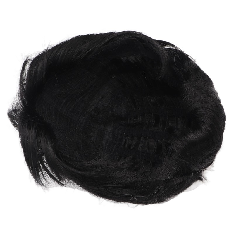 Men's Short Black Wig High Temperature Silk Layered Realistic Breathable