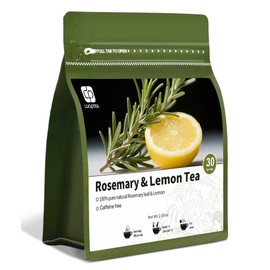 luoptea Rosemary &lemon Tea Bags| 100% Natural,Caffeine-Free，with Sun-Dried Lemon Peel &RosemaryLeaves,No-GMO,For Relaxing Moments&Everyday Refreshment.No suger,No caffenine,No Gluten,Vegan. (30 tea bags)