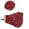 Reusable, washable, 3 layers cotton cloth, wine, leopard print, one