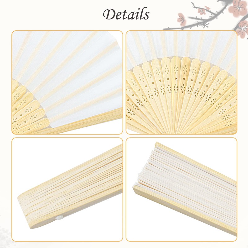 BEHAHAI 2PCS Hand Held Folding Fans, Chinese Folding Handheld Fans