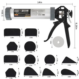 Griiyakii Clay Extruder Tool - Handheld Clay Gun with 14 Plates for Sculpting and Crafting, Includes 12 Pcs Mug Handle Forms Pottery Shaping Tool Kit