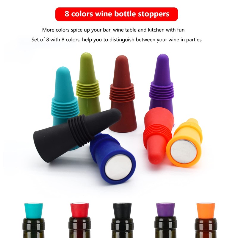12PCS Wine Stoppers Beverage Bottle Sealer Soft Silicone Wine Bottle