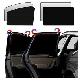 Magnetic Sun Protection Curtain for Car, Pack of 4, Magnetic Car Sun Protection, Side Window, Children, Adults, Pet Car Sun Protection, Side Window for Universal Car, SUV, Truck