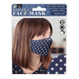 History & Heraldry Washable Reusable Face Mask - White Spot on Blue (M)
