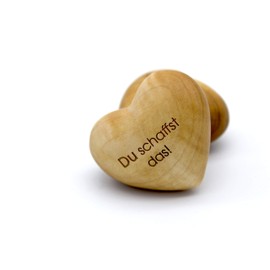 Thankgoods Sag's mit Herz Handschmeichler Box 3 Herzen, Obstholz, Du schaffst das!, Ich bin stolz auf Dich!, Du bist wunderbar