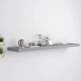Gray MDF Floating Wall Shelf 47.2\"x9.3\"x1.5\" Stylish Display Standcolor: Grey Color