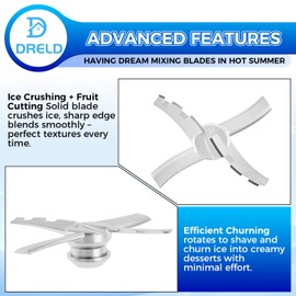 DRELD Replacement Paddle Blade & Spare Parts Compatible with Ninja CREAMi NC300 Series Ice Cream Maker - Stainless Steel Mixing Blade (Compatible NC299AMZ/NC301/CN305A/CN301CO)