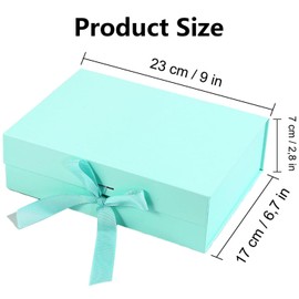 Magnetic Gift Box with Lid, Gift Box with Bow, Reusable Gift Packaging Box, Suitable for Birthdays, Weddings, Anniversaries, Christmas and More (Green)