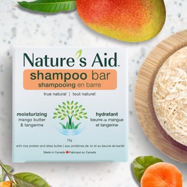 Nature's Aid Moisturizing Natural Rice Water Shampoo Bar for Hair Growth, Strengthening & Thickening Shampoo for All Hair Types. Natural Lather and Salon Quality. Vegan. Made in Canada. (Orange Mango) 72g