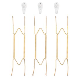 Bilillo 3 Pack Wall Plate Hangers, Suitable for 10-14 inch Art, Stainless Steel Invisible Heavy Duty Wire Plate Holder with Wall Hooks