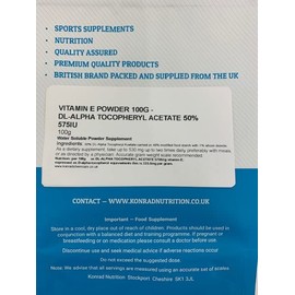 Vitamin E Powder 100G - D-Alpha TOCOPHERYL Acetate 50% 575IU